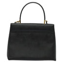 Salvatore Ferragamo Gancini Hand Bag Leather 2way Black Gold Auth BA5503-2