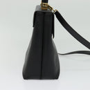 Salvatore Ferragamo Gancini Hand Bag Leather 2way Black Gold Auth BA5503-3