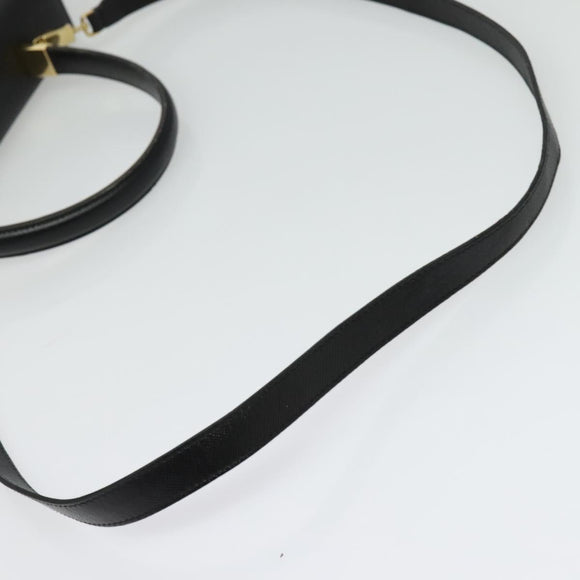 Salvatore Ferragamo Gancini Hand Bag Leather 2way Black Gold Auth BA5503