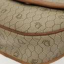 Christian Dior Honeycomb Canvas Shoulder Bag PVC Beige Gold Auth BA5504-15
