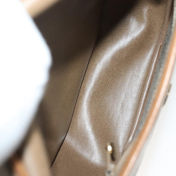 Christian Dior Honeycomb Canvas Shoulder Bag PVC Beige Gold Auth BA5504