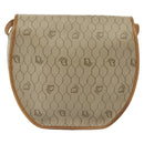 Christian Dior Honeycomb Canvas Shoulder Bag PVC Beige Gold Auth BA5504-2
