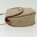 Christian Dior Honeycomb Canvas Shoulder Bag PVC Beige Gold Auth BA5504-4