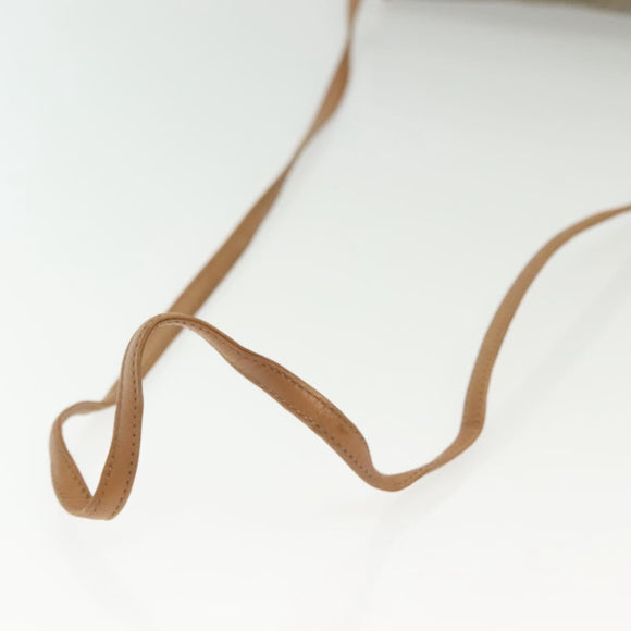 Christian Dior Honeycomb Canvas Shoulder Bag PVC Beige Gold Auth BA5504