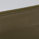 CELINE Trio Shoulder Bag Leather Beige Gold Auth BA5505-10