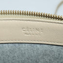 CELINE Trio Shoulder Bag Leather Beige Gold Auth BA5505-17