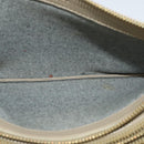 CELINE Trio Shoulder Bag Leather Beige Gold Auth BA5505-11