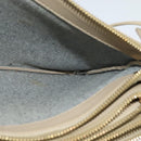 CELINE Trio Shoulder Bag Leather Beige Gold Auth BA5505-18