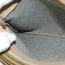 CELINE Trio Shoulder Bag Leather Beige Gold Auth BA5505-19