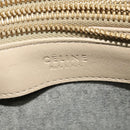 CELINE Trio Shoulder Bag Leather Beige Gold Auth BA5505-24