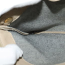 CELINE Trio Shoulder Bag Leather Beige Gold Auth BA5505-27