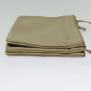 CELINE Trio Shoulder Bag Leather Beige Gold Auth BA5505-4