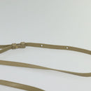 CELINE Trio Shoulder Bag Leather Beige Gold Auth BA5505-8