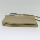 CELINE Trio Shoulder Bag Leather Beige Gold Auth BA5505-5