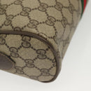 GUCCI GG Supreme Web Sherry Line Shoulder Bag PVC Beige Gold Red Auth BA5506-8