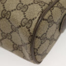 GUCCI GG Supreme Web Sherry Line Shoulder Bag PVC Beige Gold Red Auth BA5506-17