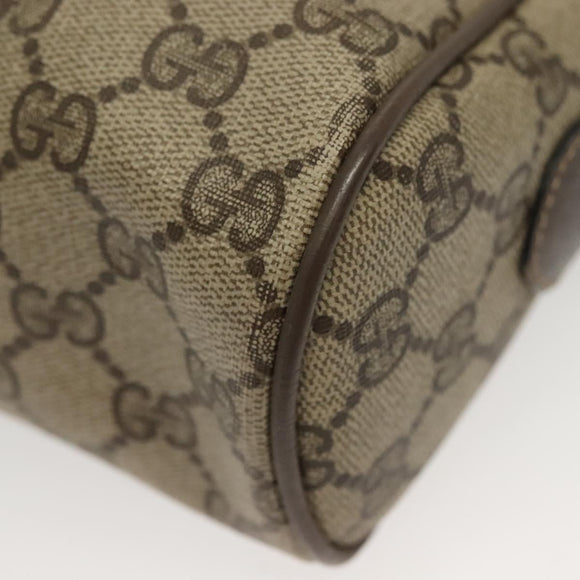 GUCCI GG Supreme Web Sherry Line Shoulder Bag PVC Beige Gold Red Auth BA5506