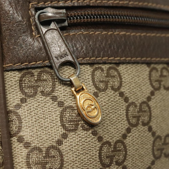 GUCCI GG Supreme Web Sherry Line Shoulder Bag PVC Beige Gold Red Auth BA5506