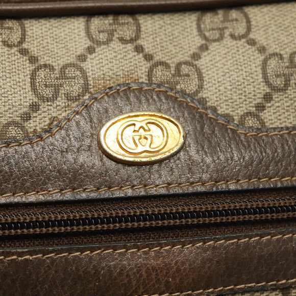 GUCCI GG Supreme Web Sherry Line Shoulder Bag PVC Beige Gold Red Auth BA5506