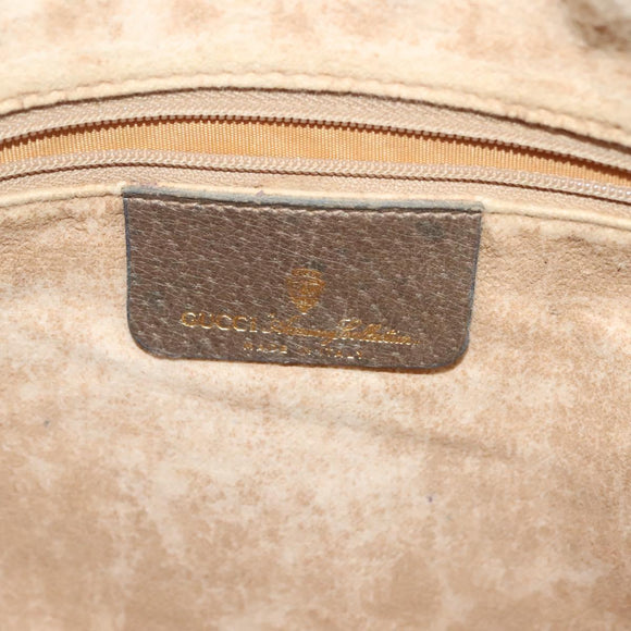 GUCCI GG Supreme Web Sherry Line Shoulder Bag PVC Beige Gold Red Auth BA5506