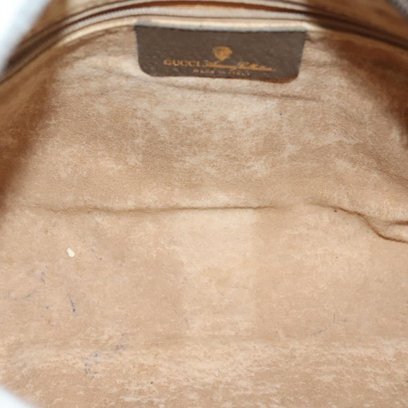 GUCCI GG Supreme Web Sherry Line Shoulder Bag PVC Beige Gold Red Auth BA5506