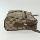 GUCCI GG Supreme Web Sherry Line Shoulder Bag PVC Beige Gold Red Auth BA5506-3