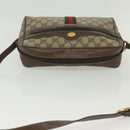 GUCCI GG Supreme Web Sherry Line Shoulder Bag PVC Beige Gold Red Auth BA5506-6