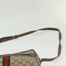 GUCCI GG Supreme Web Sherry Line Shoulder Bag PVC Beige Gold Red Auth BA5506-14