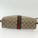 GUCCI GG Supreme Web Sherry Line Shoulder Bag PVC Beige Gold Red Auth BA5506-5