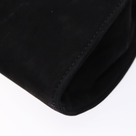 LOEWE Shoulder Bag Suede Black Gold Auth BA5507