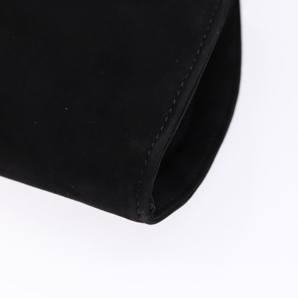 LOEWE Shoulder Bag Suede Black Gold Auth BA5507