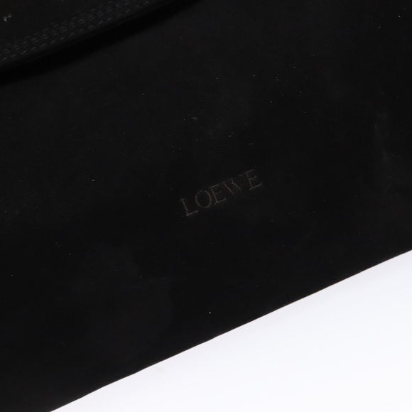 LOEWE Shoulder Bag Suede Black Gold Auth BA5507
