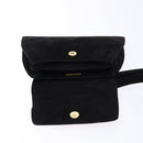 LOEWE Shoulder Bag Suede Black Gold Auth BA5507-11