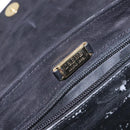 LOEWE Shoulder Bag Suede Black Gold Auth BA5507-18