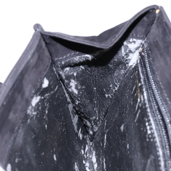 LOEWE Shoulder Bag Suede Black Gold Auth BA5507