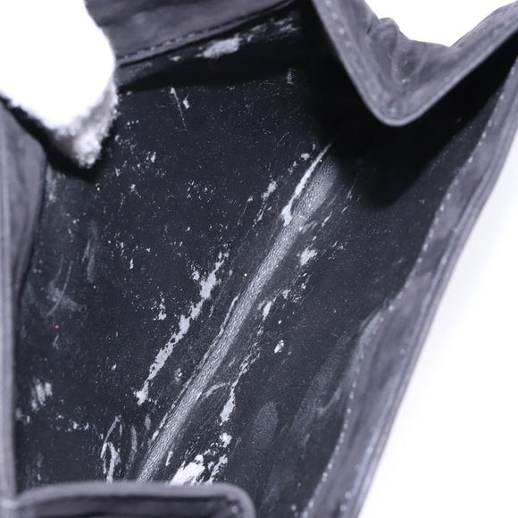 LOEWE Shoulder Bag Suede Black Gold Auth BA5507