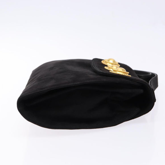 LOEWE Shoulder Bag Suede Black Gold Auth BA5507