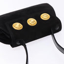 LOEWE Shoulder Bag Suede Black Gold Auth BA5507-6