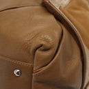 Salvatore Ferragamo Hand Bag Leather Brown Silver Auth BA5508-11