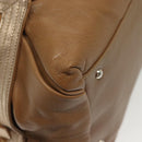 Salvatore Ferragamo Hand Bag Leather Brown Silver Auth BA5508-12