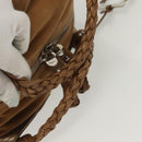 Salvatore Ferragamo Hand Bag Leather Brown Silver Auth BA5508-7