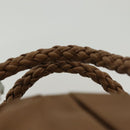 Salvatore Ferragamo Hand Bag Leather Brown Silver Auth BA5508-8