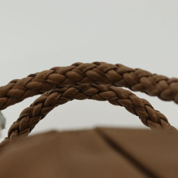 Salvatore Ferragamo Hand Bag Leather Brown Silver Auth BA5508