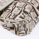 Salvatore Ferragamo Accessory Pouch PVC Beige Silver Auth BA5509-14