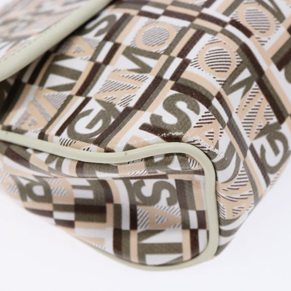 Salvatore Ferragamo Accessory Pouch PVC Beige Silver Auth BA5509