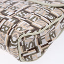 Salvatore Ferragamo Accessory Pouch PVC Beige Silver Auth BA5509-15