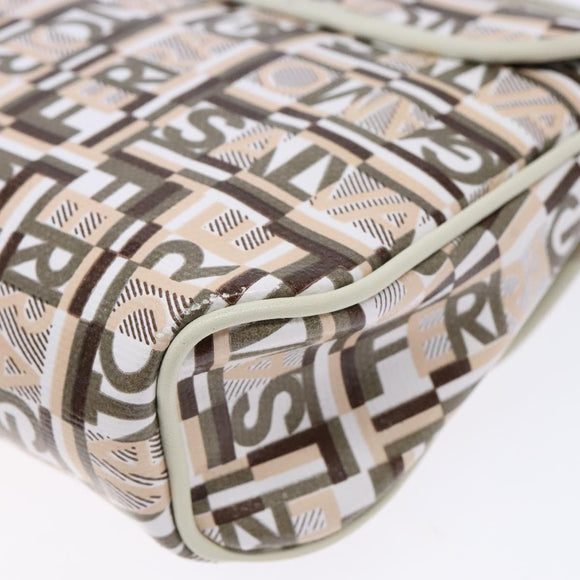 Salvatore Ferragamo Accessoirebeutel PVC Beige Silber Auth BA5509