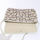 Salvatore Ferragamo Accessory Pouch PVC Beige Silver Auth BA5509-10