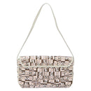 Salvatore Ferragamo Accessory Pouch PVC Beige Silver Auth BA5509-2