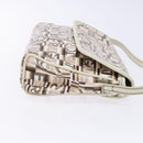 Salvatore Ferragamo Accessory Pouch PVC Beige Silver Auth BA5509-3